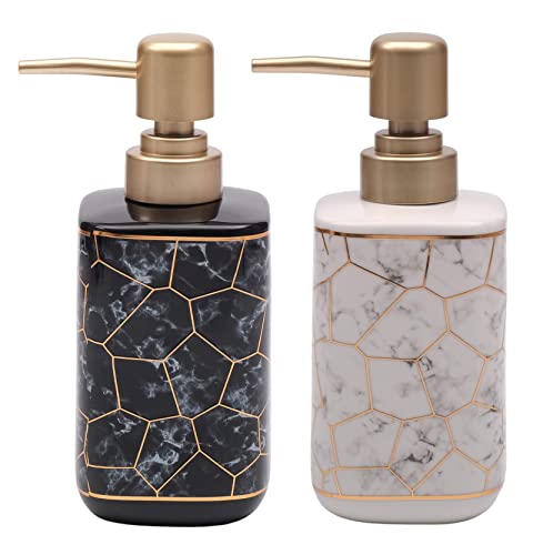Image of STORE 2508 Ceramic Liquid Handwash Soap Dispenser Pump For Bathroom /Kitchen - 250Ml (2 Pcs Black & White)