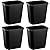Halyuhn Black Small Trash Can 4Pack, 2Gallon/8 L Plastic Office Trash Can Garbage Can Under Desk, Trash Cans for Bedroom, Office and Kitchen, Bathroom Trash Can Fits Narrow Space, Plastic Trash Can