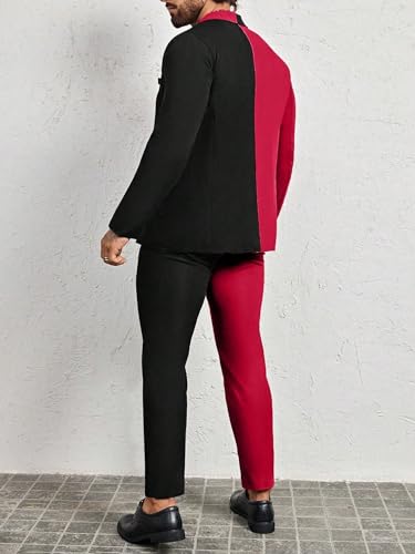 trajes para hombre elegantes Colorblock Suit Set2