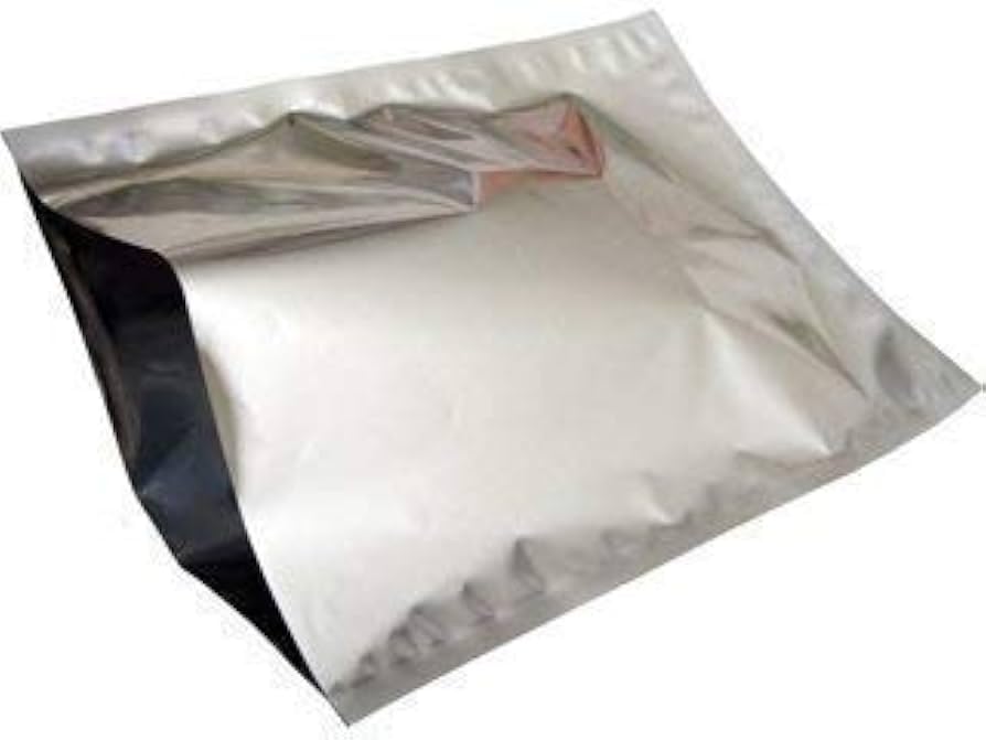 Image of TrustPack Aluminium Foil Bags | Heat Sealable Flat Pouch for Food Packaging | Mylar Bags | Silver Moisture Proof food Storage Bags for Tea, Coffee & Snacks (Pack of 100)(8x10)