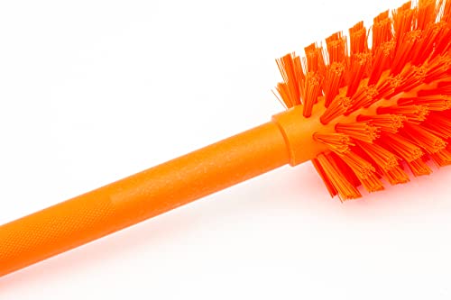 Image of SPARTA 12 Inch Bottle Brush with Polyester Bristles and Plastic Handle, Color Coded, Large Round Head Cleaner for Bottles Jars and Food Service Equipment, Orange