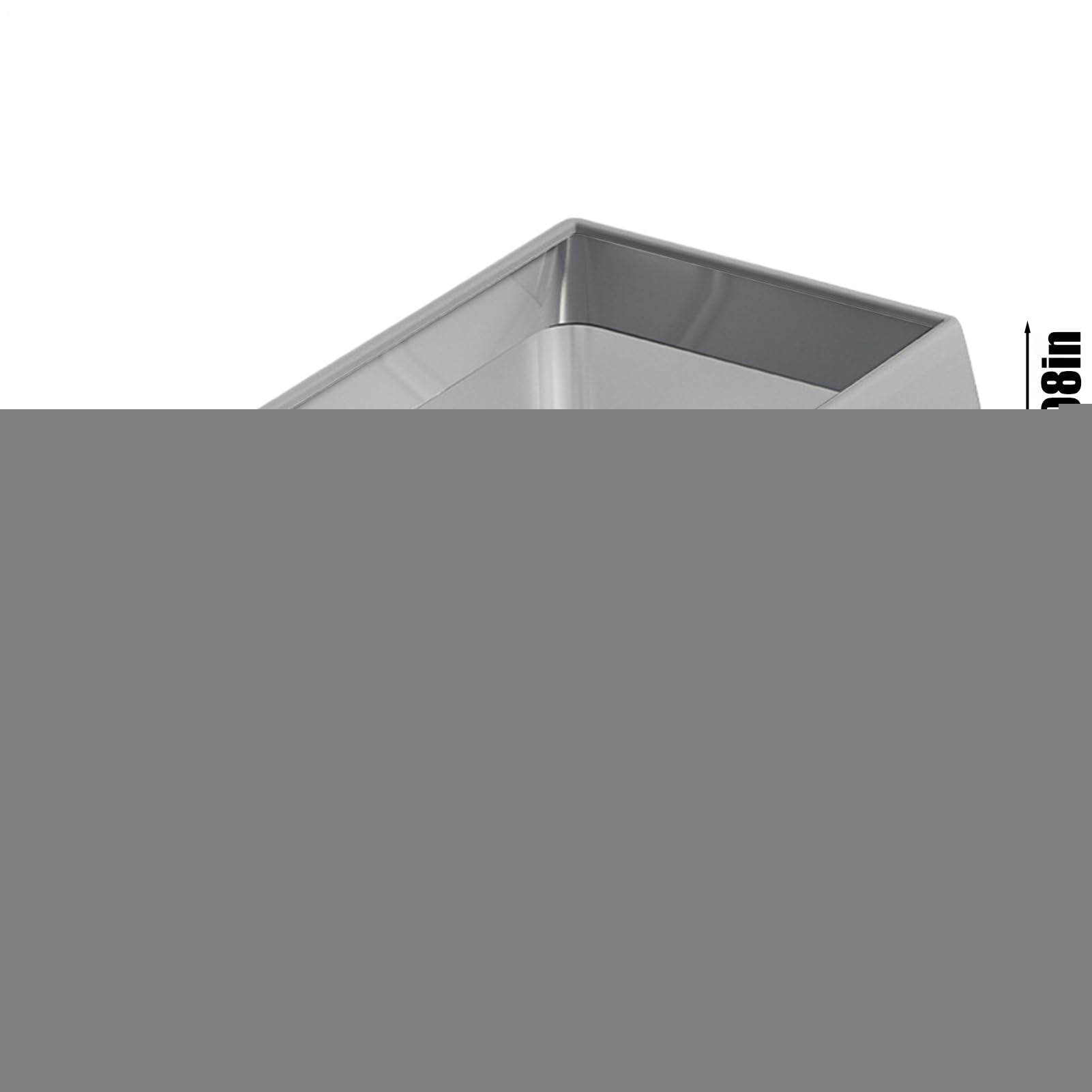Lettiera per gatti in acciaio , 40 x 30 x 19 cm, profonda, semi-aperta | con pala, resistente agli spruzzi, design profondo, facile da pulire, igienico, resistente agli odori, per interni, balcone