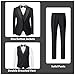 Rogers & Morris Tuxedo Suits for Men Solid 3 Piece Slim FitFormal Set Peak Lapels One Button Jacket Vest Pants Black XL