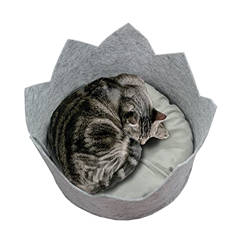 Viva Haustierliegeplatz Krone 36 x 24 cm, Filz, grau, Hunde- und Katzenbett