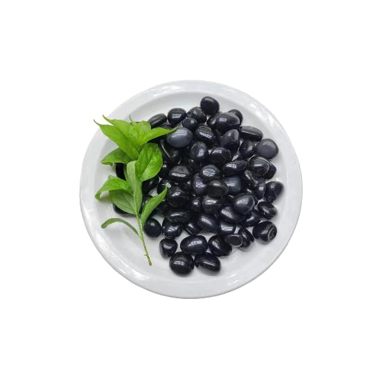 Namzi 2 pieces of black natural raw stone polished, DIY handmade accessory, potted plant, fish tank decoration stone 30-40mm