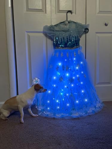 Vestido de Princesa con luces LED para niñas miniatura 2