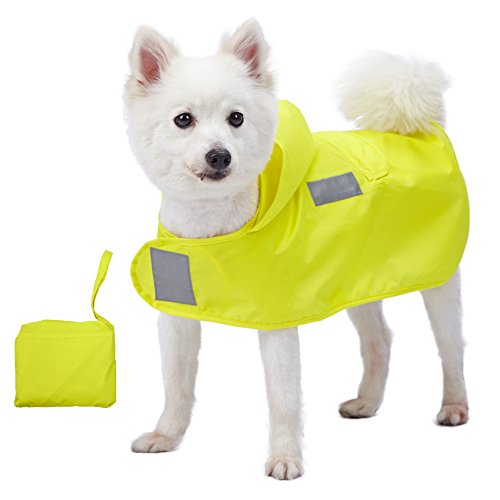 Blueberry Pet 2019 New 4 Colors 10" Lightweight Packable Hooded Dog Rain Poncho