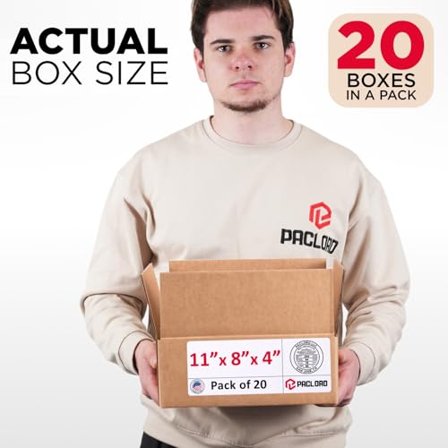Image of Small Cardboard Boxes 11 inchL x 8 inchW x 4 inchH (Pack of 20) - USA-Made Packing Boxes for Moving, Shipping, or Storage - USPS, UPS, FedEx Approved - Professional Packing Supplies for Moving | USA-Made Packing Boxes for Moving, Shipping, or Storage - USPS, UPS, FedEx Approved - Professional Packing Supplies