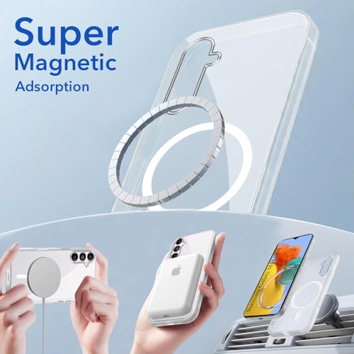Image of Jkobi Lifetime Anti-Yellow MagSafe Compatible Clear Back Cover Case for Samsung Galaxy M14 5G (Sleek Hard Crystal | Shockproof and Camera Protection)