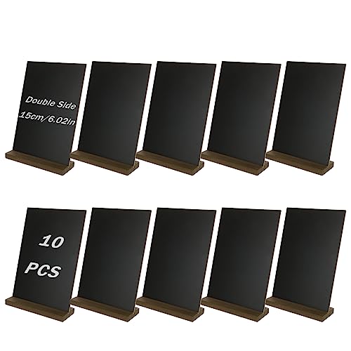 SHUESS 10 Pcs Chalk Board - 22 x 15.3 cm Blackboard - Double Sided Chalkboard - Mini Chalkboard Signs with Stand for Food Labels, Message Signs, Party Table Decoration