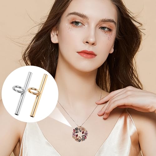 Image of 6PCS Brooch to Pendant Converters, Pin Necklace Adapters Brass Pin to Necklace Converter Pendant Converter Gold /Silver Brooch Converters for Changing Brooches Pins to Pendant (8 mm, 13 mm, 20 mm)