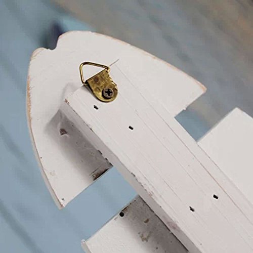 OLizee® Beach Themed Wall Hooks Towel Hat Coat Hangers Rustic Wall Decorations (Set of 2 Blue Fish) - Image 3