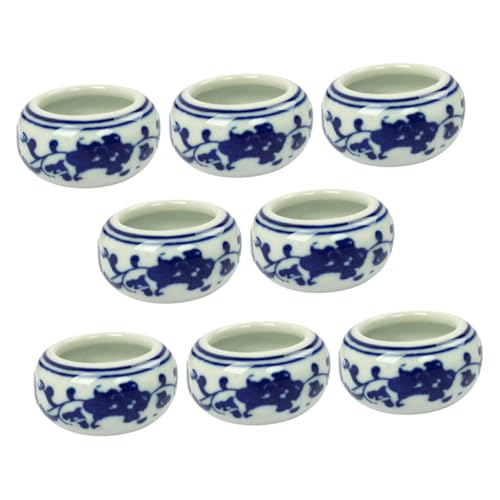 ノーブランド品 8個 陶磁製書道用墨皿 多機能筆洗い皿 絵具 水差し兼用 軽量コンパクトで携帯便利 オフィスや書斎に