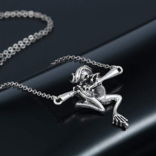 Caiyao Cute Hanging Frog Pendant Necklace Vintage Silver Plated Funny Animal Necklace for Women Men4