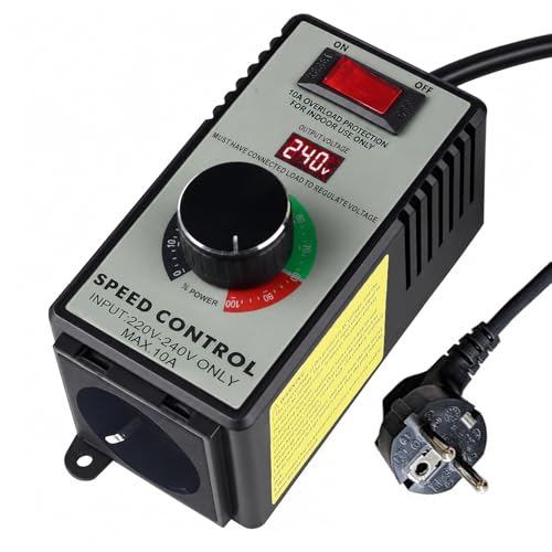 Drehzahlregler 230V AC 4000W Spitzenleistung elektronischer Motorregler für Winkelschleifer Ventilator Handbohrer Kreissäge Spannungsregler mit Steckdose