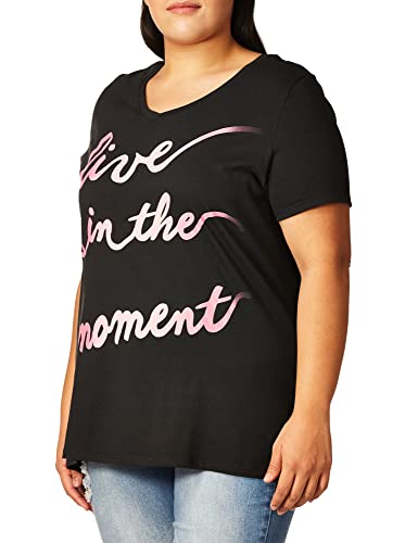 JUST MY SIZE womens Just My Size Women's Plus-size Graphic Short Sleeve V-neck T-shirt Shirt, Live Inthe Moment, 4X US