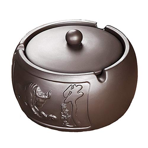 LKEX Keramik-Aschenbecher mit Deckel Cover