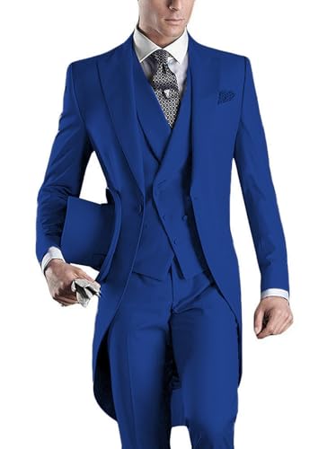 Men's 3 Pieces Suit Slim Fit Tuxedos Groomsmen Blazer Jacket Vest Pants