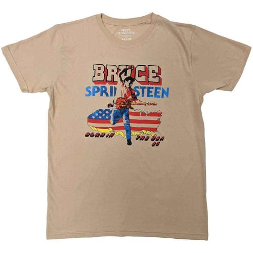 Standard Unisex Sizing Rock Off officially licensed products Bruce Springsteen T Shirt Born in The USA 85 Nuovo Ufficiale Unisex Sand Size M