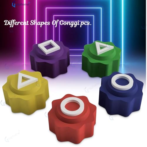 Image of GRAPHENE Gonggi Game Set Korean Stones Plastic Dices Playing Pieces with Storage Case Squad Traditional Korean Catching Game Travel Friendly Helpful to Enhance Motorskills (Set of 5 pcs)