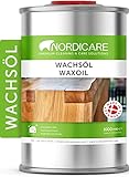 Nordicare Hartwachsöl [1L] farblos zur Holz-Pflege I Holzwachs farblos Öl für vielfältige Holzarten I Wachs Holzöl, Wachsöl für Holz, Holzpflegeöl