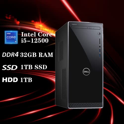 Dell Optiplex 3000 Full Size Tower Business Desktop, Intel Core I5-12500 Processor, 32Gb Ddr4 Ram, 1Tb Pcie Ssd + 1Tb Hdd, Dvdrw, Ethernet, Wifi Adapter, Kb& Mouse, Windows 11 Pro, Black #TOP1