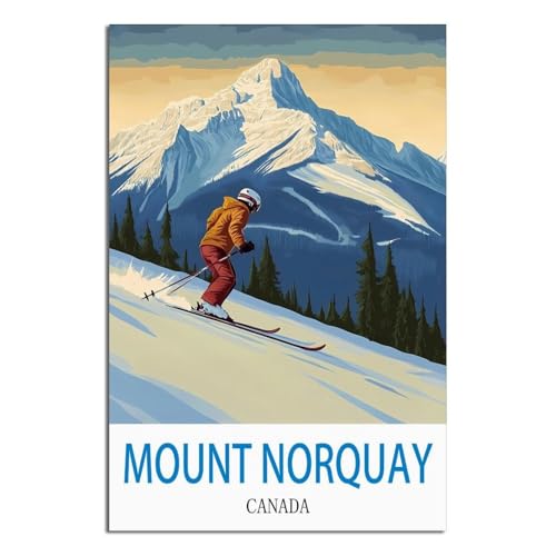 Affiche rétro Mount Norquay Canada poster de voyage de qualité