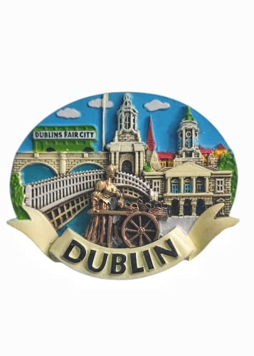 Imán decorativo 3D Dublin Irlanda para refrigerador miniatura 1