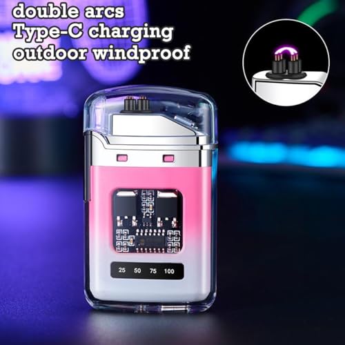Encendedor USB electrónico plasma doble arco gradiente miniatura 2