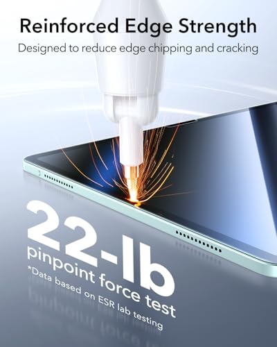 Image of ESR 2 Pack Screen Protector for iPad Air 11 Inch M4 /M3 /M2 2026 /2025 /2024 (8th /7th /6th Generation), 9H Tempered Glass Screen Guard with Ultra Fit Tray, Apple Pencil Support, Scratch Resistant