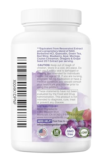 resveratrol nad supplements for women amp men 3000mg 240 veggie capsules  nmnh supplement alternative  11-in-1 antioxidant blend of quercetin moringa amp more  immune heart amp brain support