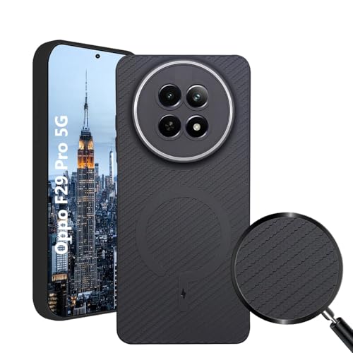 Image of LIRAMARK Rugged Carbon Fibre TPU Armor Silicone Back Cover Case for Oppo F29 Pro 5G