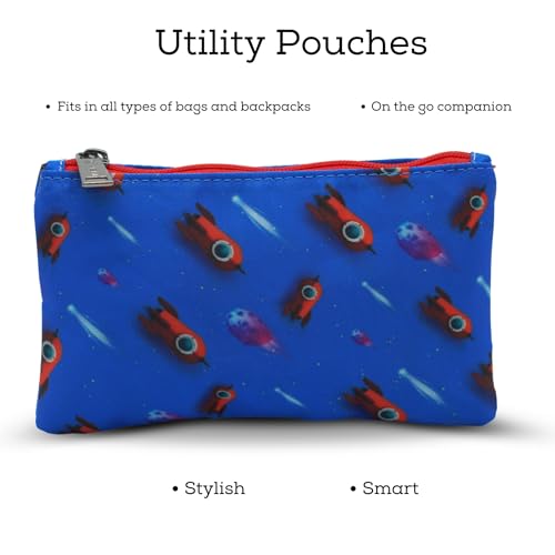 Image of VISMIINTREND Flat Pouch with Mid-Space Print - Perfect for School, Office, or Travel