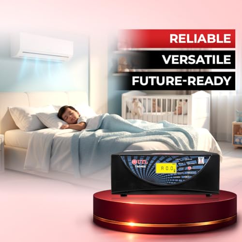 Image of UTL Taqnia 1012 Home Inverter 850VA Pure Sine Wave | 12V Inverter with LCD Display | DSP Technology | Compatible with Tubular, SMF & Gel Batteries | Homes & Backup (680, Watts)