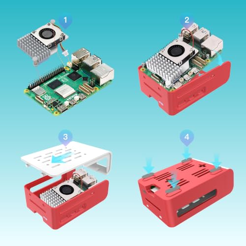 iRasptek Starter Kit for Raspberry Pi 5 RAM 4GB-64GB Edition of OS-Bookworm Pre-Loaded(Red&White Case) - Image 6