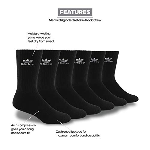 ADIDAS Originals 6 Pack Trefoil Crew Socks (Black)2