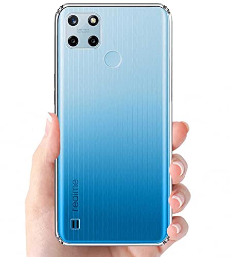 Image of Soft Flexible Silicone Back Cover Compatible with Realme C25Y, Transparent Case