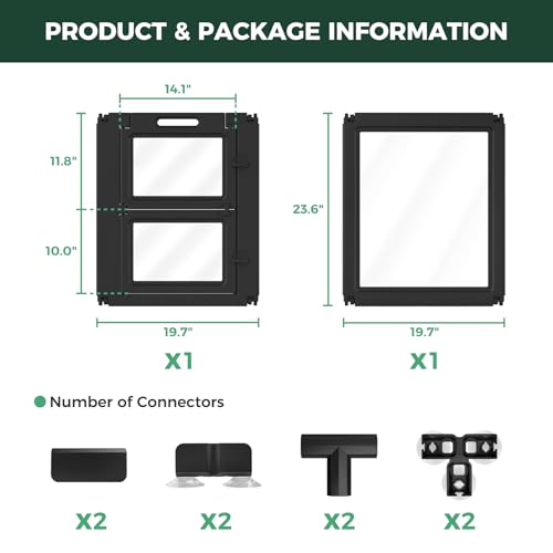Image of FXW AuraSpace Acrylic Indoor Whelping Box Add-On Panel Set, 24 Inch, 2 Panels, Includes 1 Split Gate + 1 Panel Only, for Newborn Puppies, Black