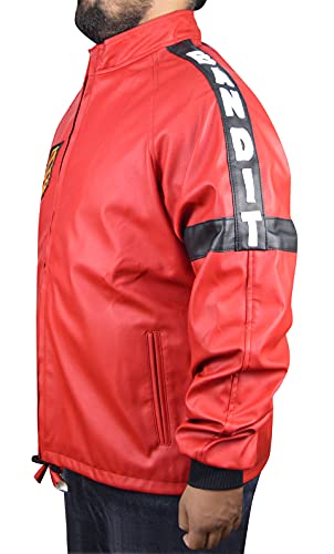 FaddyRox Smokey Red&Black FAUX Leather Jacket By Burt, Red - L2