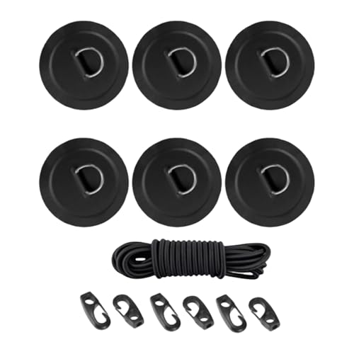 Anneaux en D pour kayak avec patchs PVC et cordes de fixation