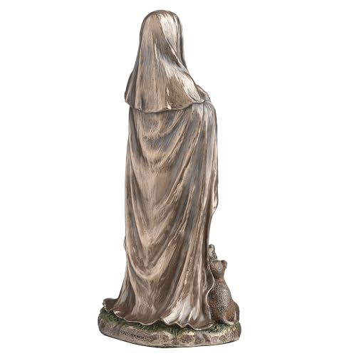 Estatua Saint Gertrude de Nivelles 6 pulgadas Bronce miniatura 4