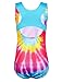 Kid Girls Gymnastic Leotard Hollow Back Sparkly Diamond Ballet Dance Outfit Girls Leotards for Gymnastics Size 8-9, BlueTieDye