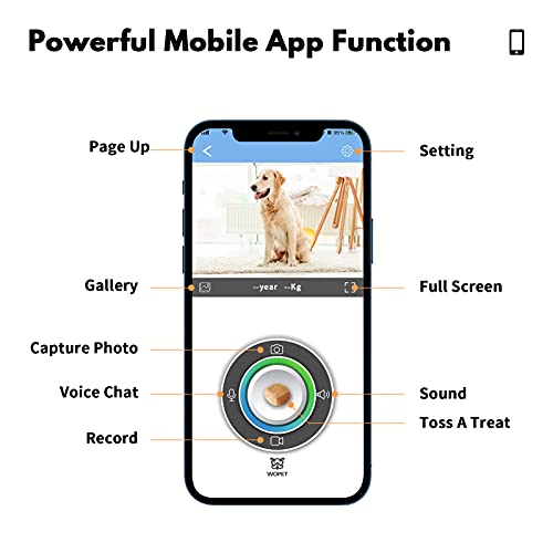 WOPET Smart Pet Camera:Dog Treat Dispenser, Full HD WiFi Pet Camera with Night Vision for Pet Viewing,Two Way Audio… - Image 7