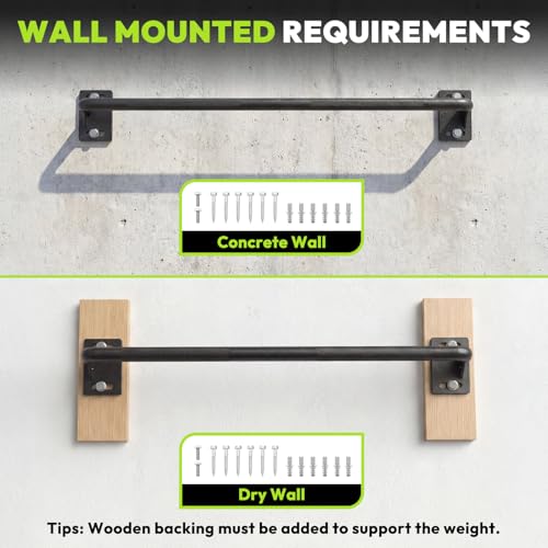 Image of HANDBODE Wall Mounted Pull Up Bar for Doorway, 52'' /36'' Chin Up Bar