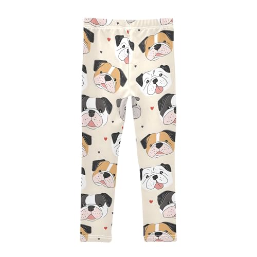 Bulldogs Love Girls Leggings Ultra Soft Compression Yoga Gym Pants for Kids 4-10T2