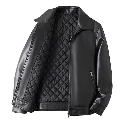 Blouson aviateur en cuir homme à fermeture éclair ajustable