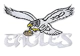 Smc Store White Eagle Rugby White Philadelphia Fly with Eagles Logo Patch Embroidery American Football Fan Favorite Team Iron On Sew On Embroidered Patch