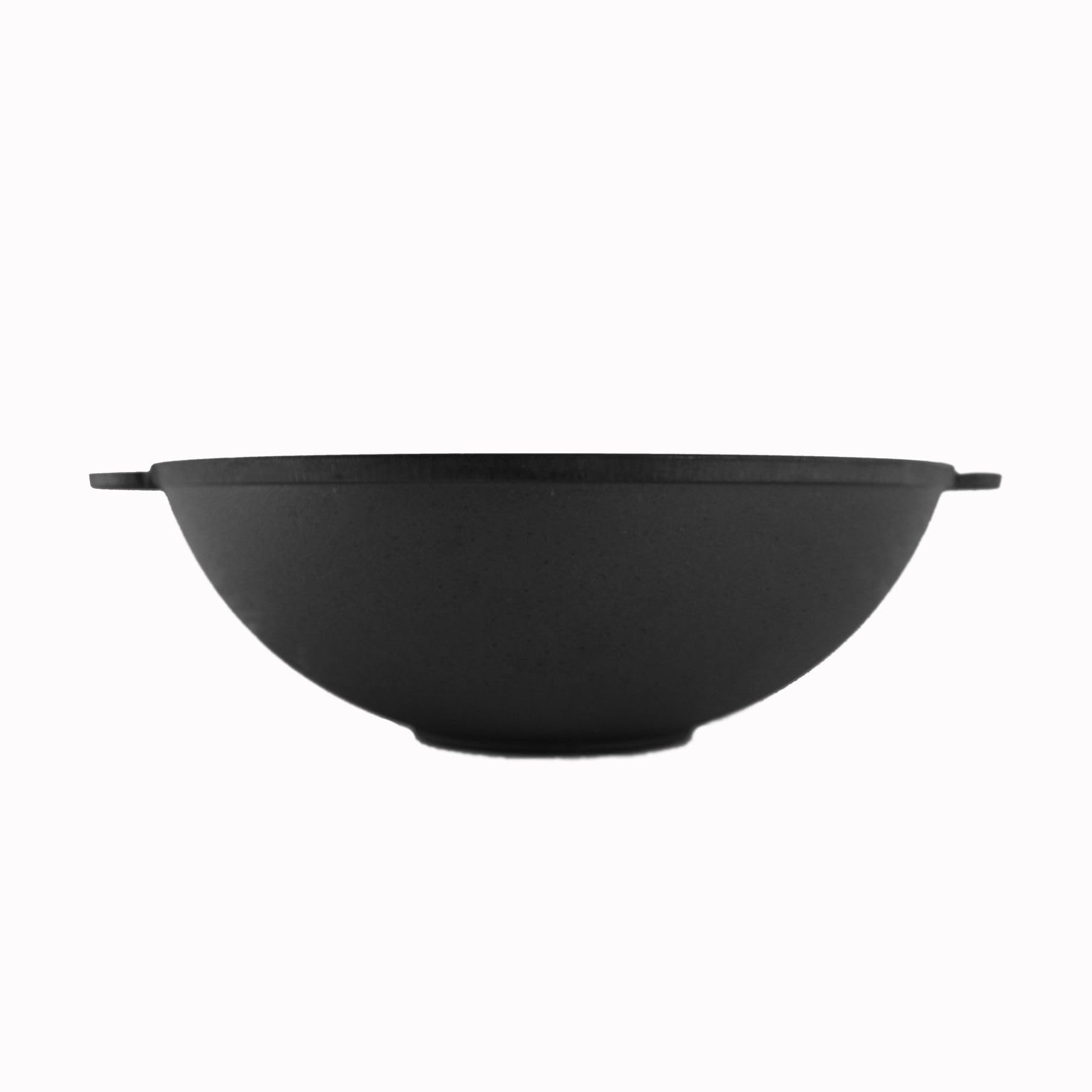 BIG-PAN Padella wok in ghisa, 30 cm, 4,7 l, per tutti i piani cottura, con induzione Asia Wok, Kazan Grill Kazan, per cucina Plov, resistente al forno, Kazan, Cast Iron Pilav