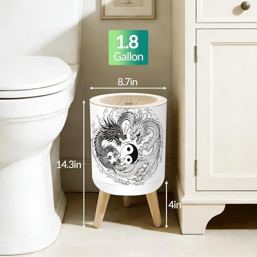 Caneca de basura para baño con tapa 1.8 galones miniatura 2