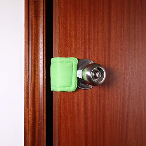 Image of Door Silencer Door Jammer Door Closer Cushion Nursery Door Silencer Door Latch Cover 3 Pack for Noise Reducing Quiet Doors Baby Toddler Safety 3.25 x 5.5 Inch (New Green)